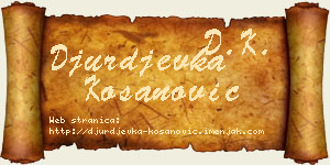 Đurđevka Kosanović vizit kartica